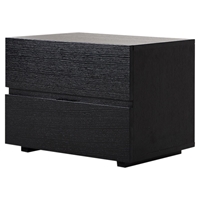 Modrest Logan Nightstand - Black, 2 Drawers