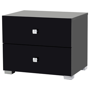 Modrest Lyrica Nightstand - Black, 2 Drawers 