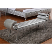 Modrest Monte Carlo Platinum Bench - Silver, Tufted