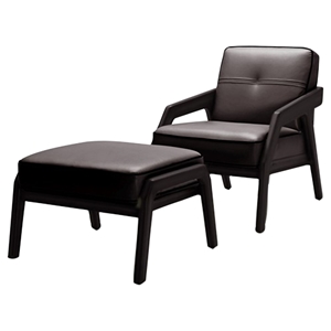 Divani Casa Amory Chair and Ottoman - Brown 