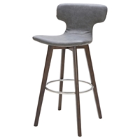 Modrest Zach Modern Bar Stool - Dark Gray, Chrome