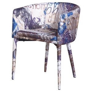 Modrest Dixie Modern Fabric Dining Chair - Multicolor 