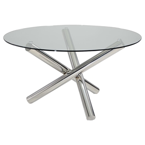 Modrest Frau Modern Round Dining Table - Clear 