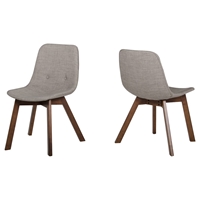 Modrest Laken Dining Chair - Walnut, Sesame (Set of 2)