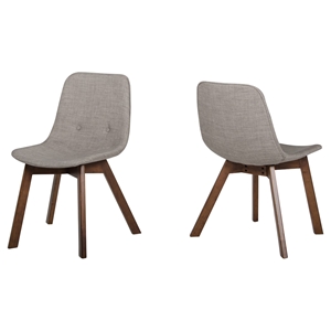 Modrest Laken Dining Chair - Walnut, Sesame (Set of 2) 