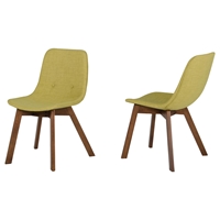 Modrest Laken Dining Chair - Green Tea, Walnut (Set of 2)