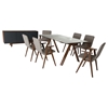 Modrest Maddox & Weylyn 8 Pieces Dining Set - Gray, Walnut - VIG-VGMA-MADDOX-SET-SES