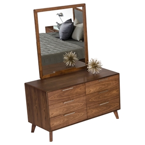 Nova Domus Soria Modern Dresser - 6 Drawers, Walnut 