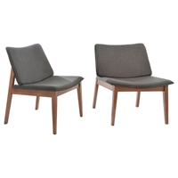 Modrest Jett Modern Fabric Accent Chair - Gray (Set of 2)