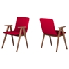 Modrest Maddox Dining Chair - Red, Walnut (Set of 2) - VIG-VGMAMI-562A-RED