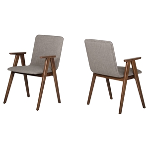 Modrest Maddox Dining Chair - Sesame, Walnut (Set of 2) 