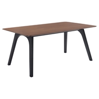 Modrest Laken Modern Dining Table - Walnut, Black