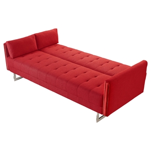 Divani Casa Tejon Sofa Bed - Red, Tufted 