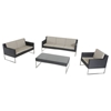 Renava Cabo 4 Pieces Outdoor Sofa Set - Beige and Black - VIG-VGMGCABO