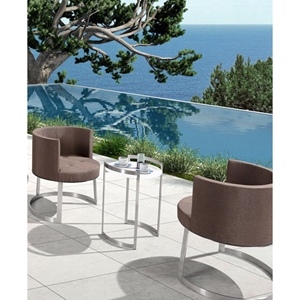 Renava Ensenada 3 Pieces Outdoor Chair and Table Set - Brown 