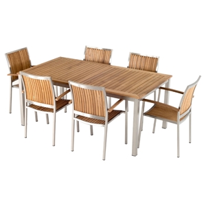 Renava Vista 7 Pieces Outdoor Dining Set - Brown 