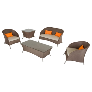 Renava Zamora Outdoor Sofa Set - Brown 