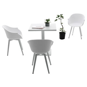 Renava Rhodes 5 Pieces Outdoor Square Dining Set - White 