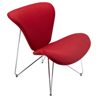 Modrest Decatur Fabric Accent Chair - Red