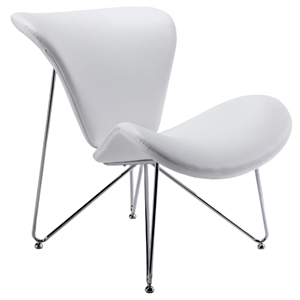 Modrest Decatur Leatherette Accent Chair - White 