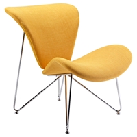 Modrest Decatur Fabric Accent Chair - Yellow