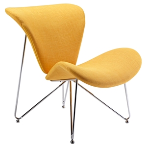 Modrest Decatur Fabric Accent Chair - Yellow 