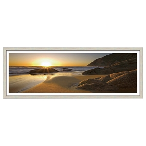 Modrest Shoreline Framed Acrylic Painting - Brown, Beige 