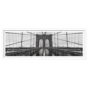 Modrest Brooklyn Bridge Framed Acrylic Painting - Black and White 