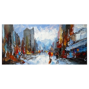 Modrest 0419 Abstract City Oil Painting - Multicolor 