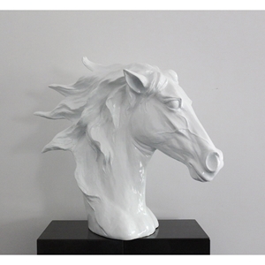 Modrest Horse Head Sculpture - White 