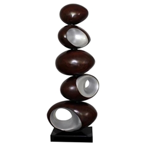 Modrest Stones Modern Sculpture - Brown and Silver 