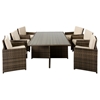 Renava Barcelona 13 Pieces Rectangular Patio Set - Brown and Beige - VIG-VGUBBARCELONA-RECT