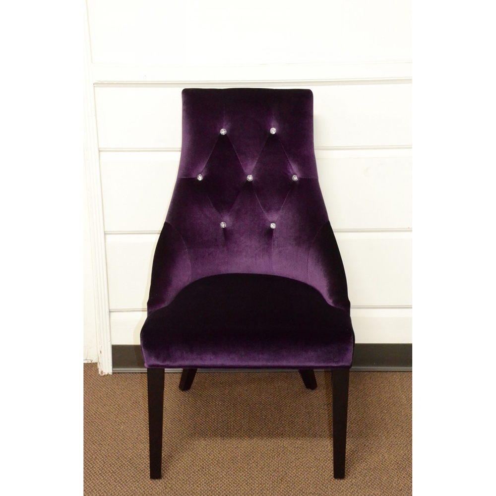 A&X Charlotte Velour Dining Chair - Purple (Set of 2) | DCG Stores