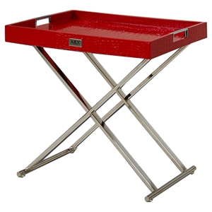 A&X Cecilia Tray Table - Red Crocodile 