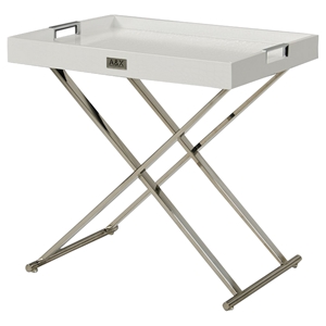 A&X Cecilia Tray Table - White Crocodile 