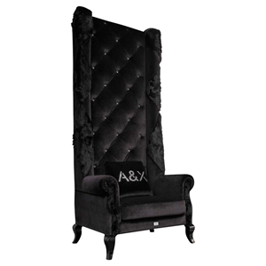 A&X Baron Modern High Lobby Chair - Black 