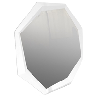 A&X Octagon Modern Lacquer Mirror - White Crocodile