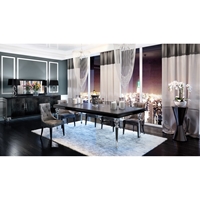 A&X Baccarat 8 Pieces Dining Set - Black Crocodile