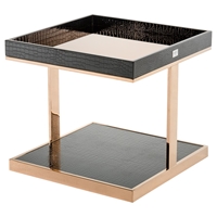 A&X Padua Modern Large End Table - Black and Gold