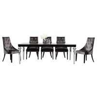 A&X Baccarat Transitional Lacquer Dining Table - Black Crocodile