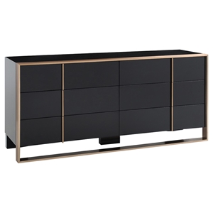 Nova Domus Cartier Modern Dresser - Black and Brushed Bronze 