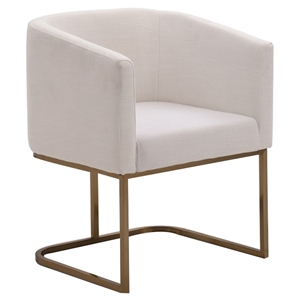 Modrest Yukon Dining Chair - White, Antique Brass 