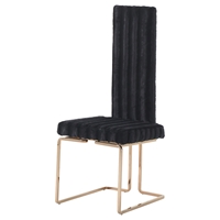 Modrest Kingsley Modern Dining Chair - Black Marble and Rosegold (Set of 2)