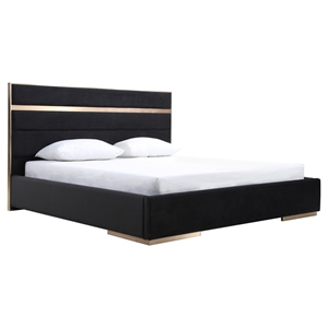 Nova Domus Cartier Modern Platform Bed - Black and Brushed Bronze 