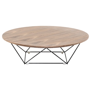 Modrest Spoke Coffee Table - Walnut, Black 