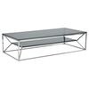 Modrest Facet Glass Coffee Table - Shelf, Smoked - VIG-VGVCCT816