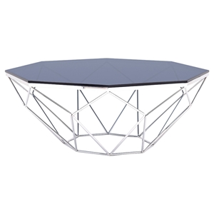 Modrest Octave Modern Coffee Table - Smoked Glass 