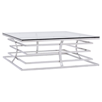 Modrest Snyder Coffee Table - Clear, Chrome