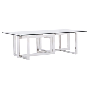 Modrest Valiant Coffee Table - Clear, Chrome 