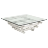 Modrest Upton Square Coffee Table - Clear, Chrome - VIG-VGVCCT869